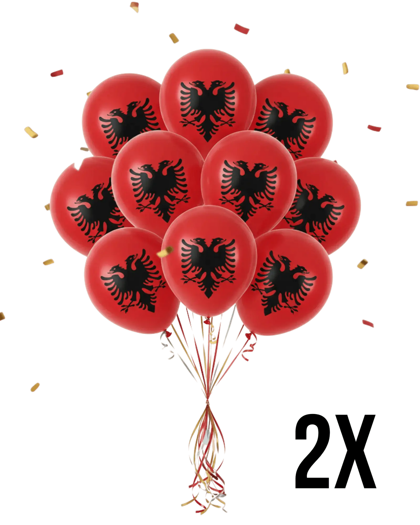Albanien Flagge Ballons | 20er - Pack für Feste - Albanien Shop