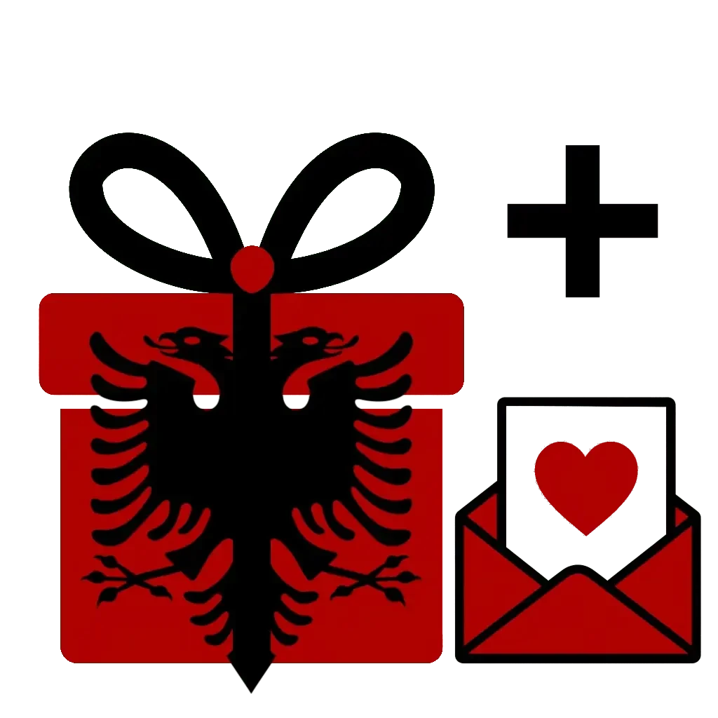 Geschenkoption + albanische Grußkarte - Albanien Shop