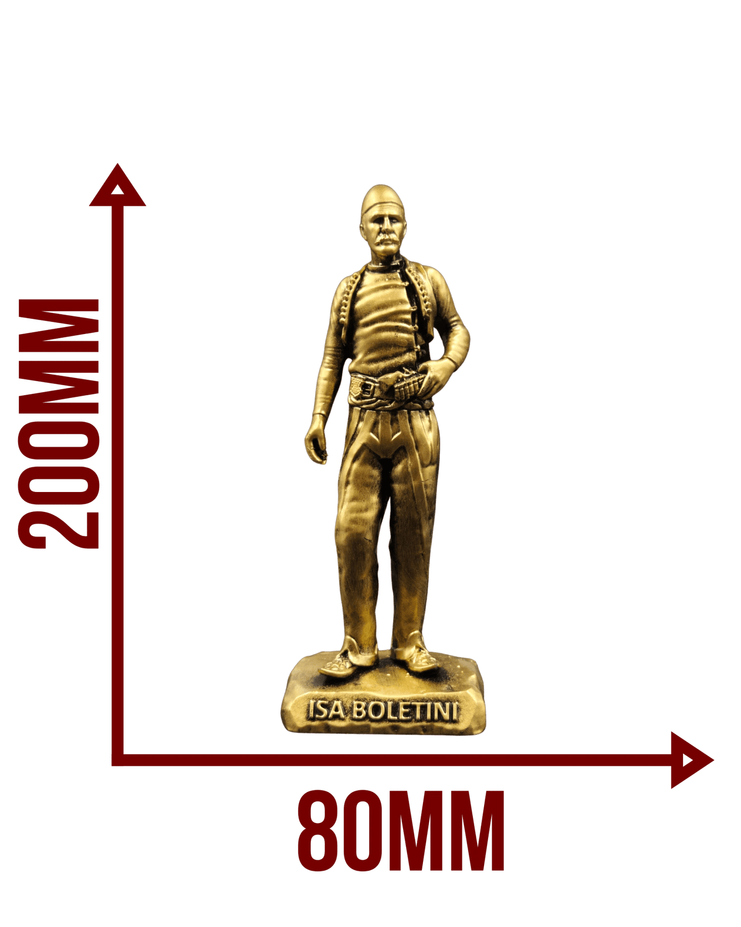 Isa Boletini Statue – Gold - Albanien Shop