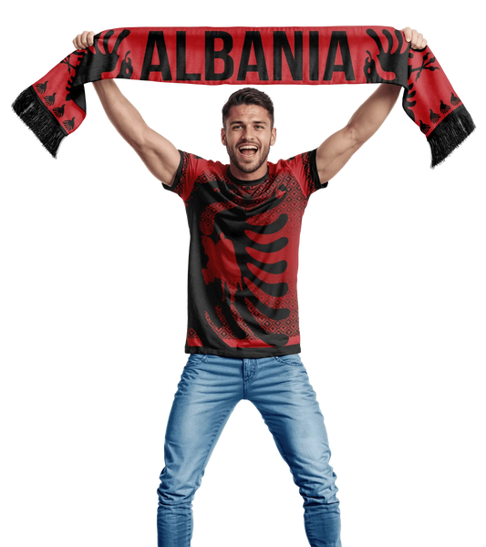 Albanien Bundle mit Fanschal und Flagge