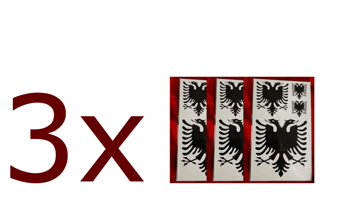 SCHWARZ Temporäres Wassertattoo Albanien (Verschiedene Größen verfügbar) - Albanien Shop