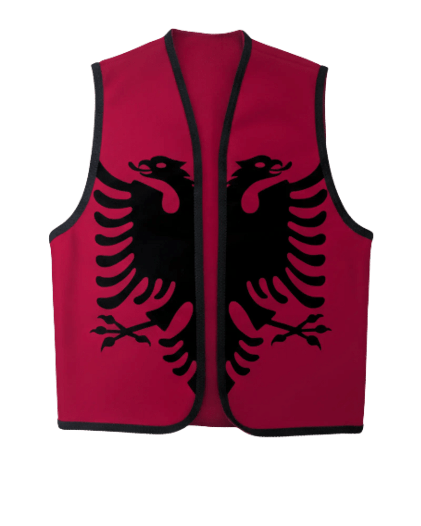 Traditionelle Weste Doppelkopfadler Rot Schwarz One Size - Albanien Shop