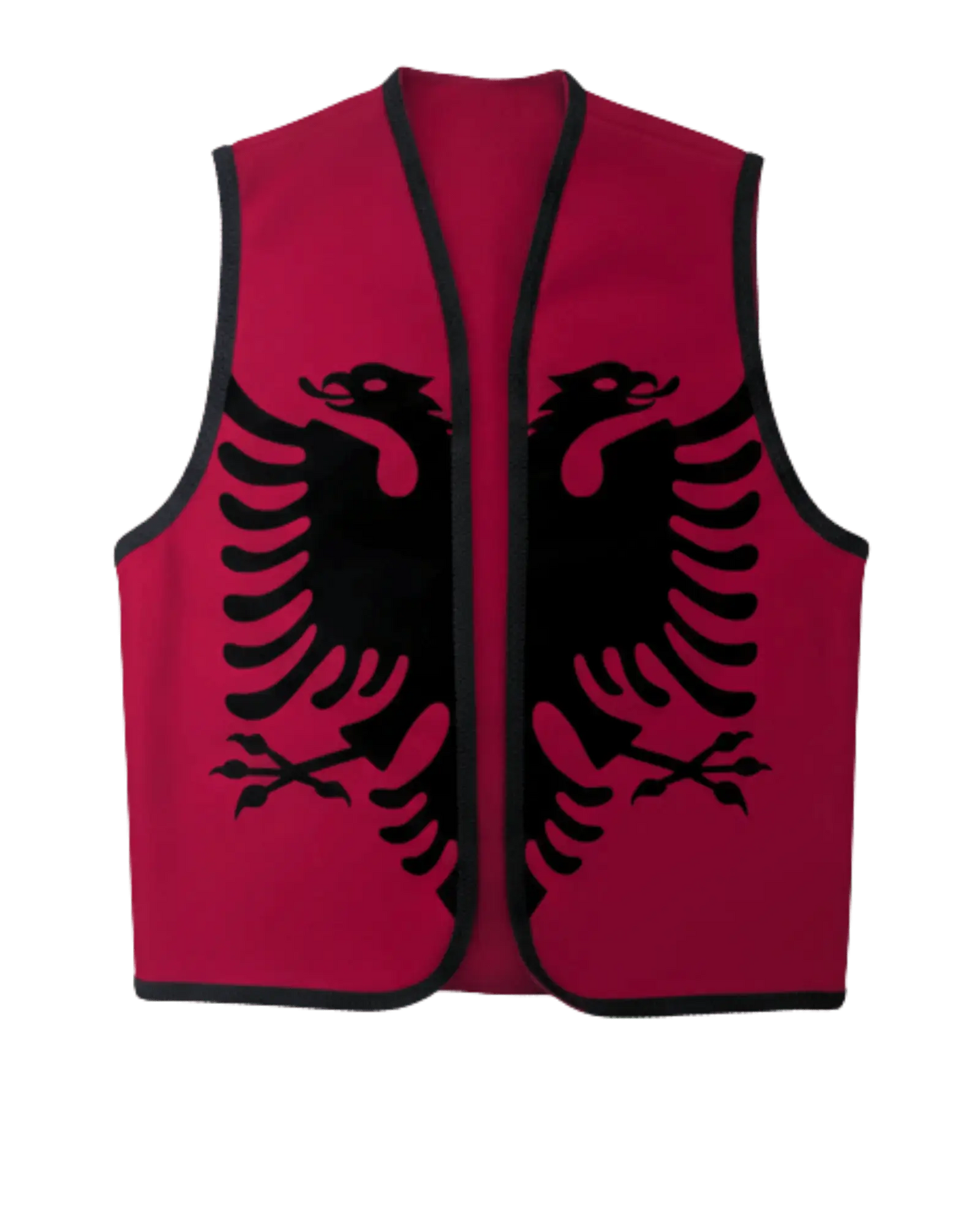 Traditionelle Weste Doppelkopfadler Rot Schwarz One Size - Albanien Shop