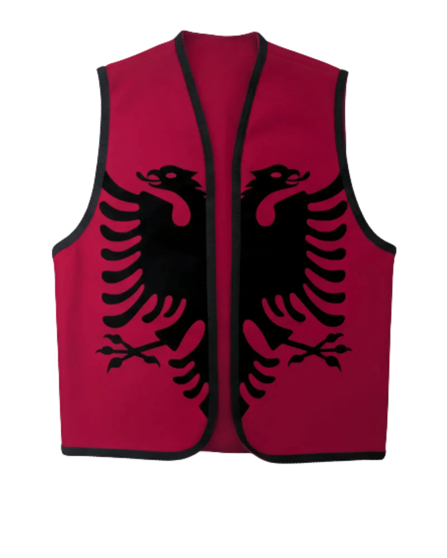 Traditionelle Weste Doppelkopfadler Rot Schwarz One Size - Albanien Shop