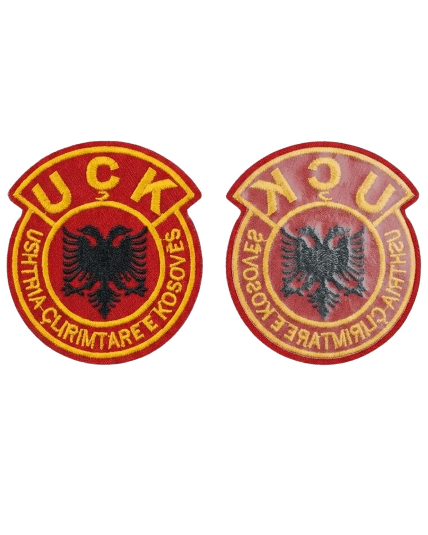 UCK Aufbuegel - Patch mit Doppeladler – Gestickter Aufnaeheer Kosovo | Rund & Wappen - Albanien Shop