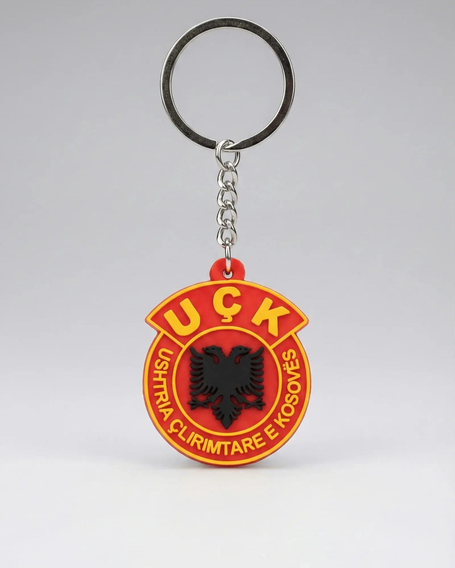 UÇK Gummi Schlüsselanhänger Soft PVC Anhänger mit UÇK Wappen in 3D Optik
