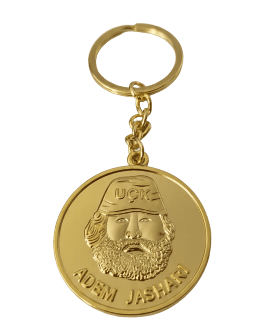 UCK Schlüsselanhänger - Adem Jashari - Albanischer Doppeladler - Gold Metall Anhänger - Albanien Shop