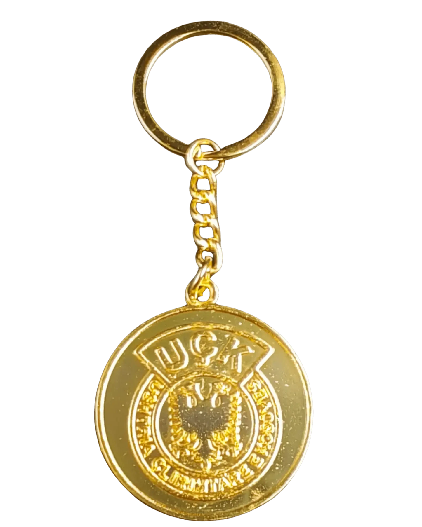 UCK Schlüsselanhänger - Adem Jashari - Albanischer Doppeladler - Gold Metall Anhänger - Albanien Shop