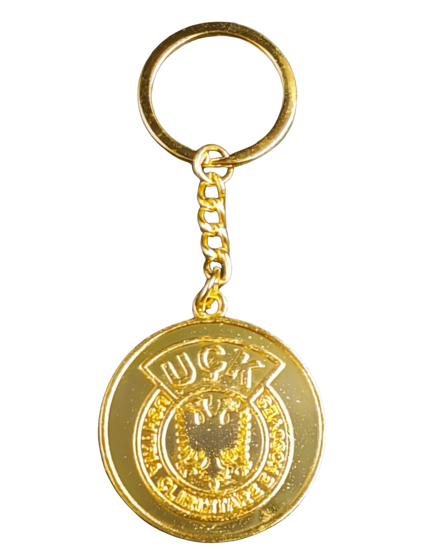 UCK Schlüsselanhänger - Adem Jashari - Albanischer Doppeladler - Gold Metall Anhänger - Albanien Shop