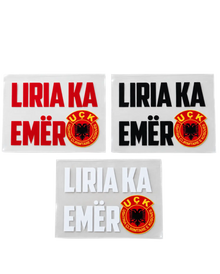 Liria Ka Emër Sticker 92x70mm – UÇK Aufkleber UV DTF | Kosovo Shqipëria Albanien