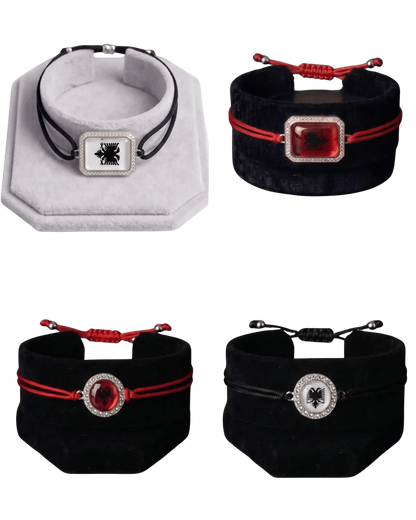 Albanien Armband mit Doppeladler – verstellbares Schmuckband | 4 Varianten - Albanien Shop