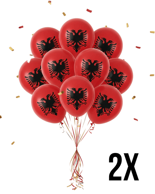 Albanien Flagge Ballons | 20er - Pack für Feste - Albanien Shop