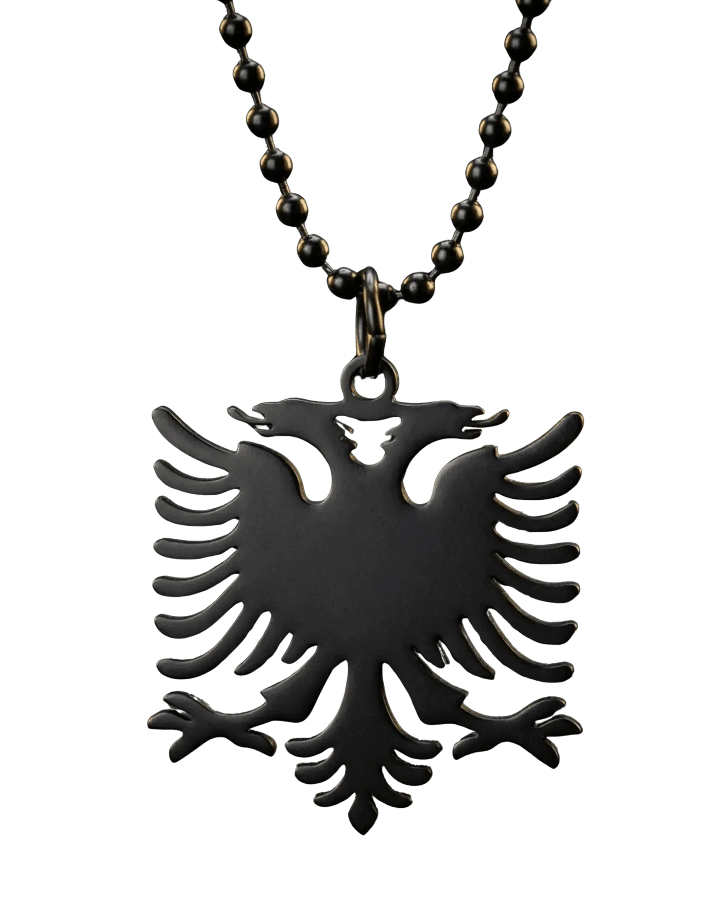 Albanien Kette mit schwarzem Doppeladler Anhaenger – Shqiponja Halskette - Albanien Shop