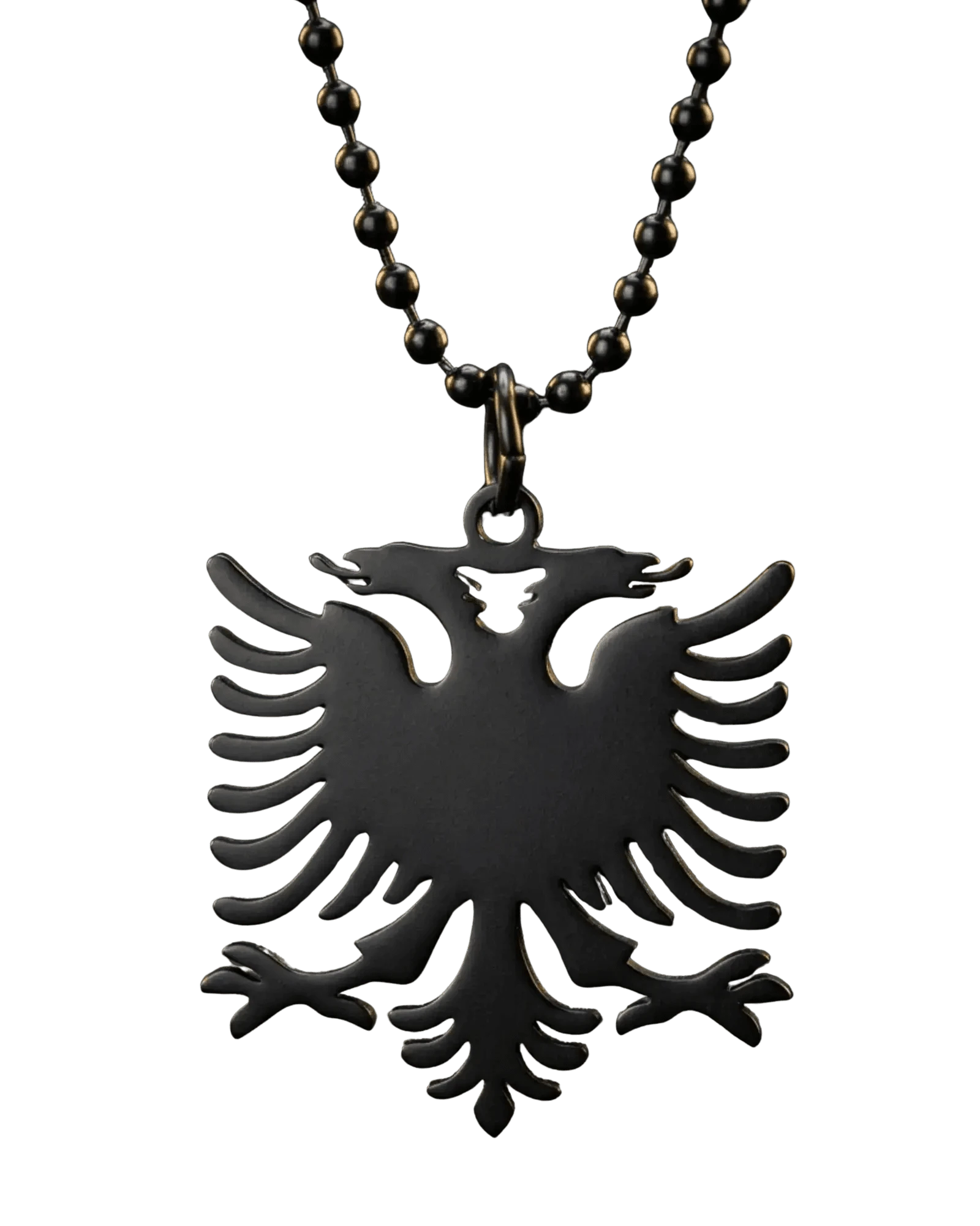 Albanien Kette mit schwarzem Doppeladler Anhaenger – Shqiponja Halskette - Albanien Shop