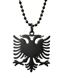 Albanien Kette mit schwarzem Doppeladler Anhaenger – Shqiponja Halskette