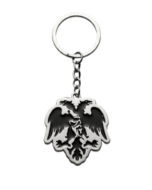 Albanien Schluesselanhaenger Doppeladler schwarz-silber – Shqiponja Metall Anhaenger