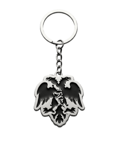 Albanien Schluesselanhaenger Doppeladler schwarz-silber – Shqiponja Metall Anhaenger