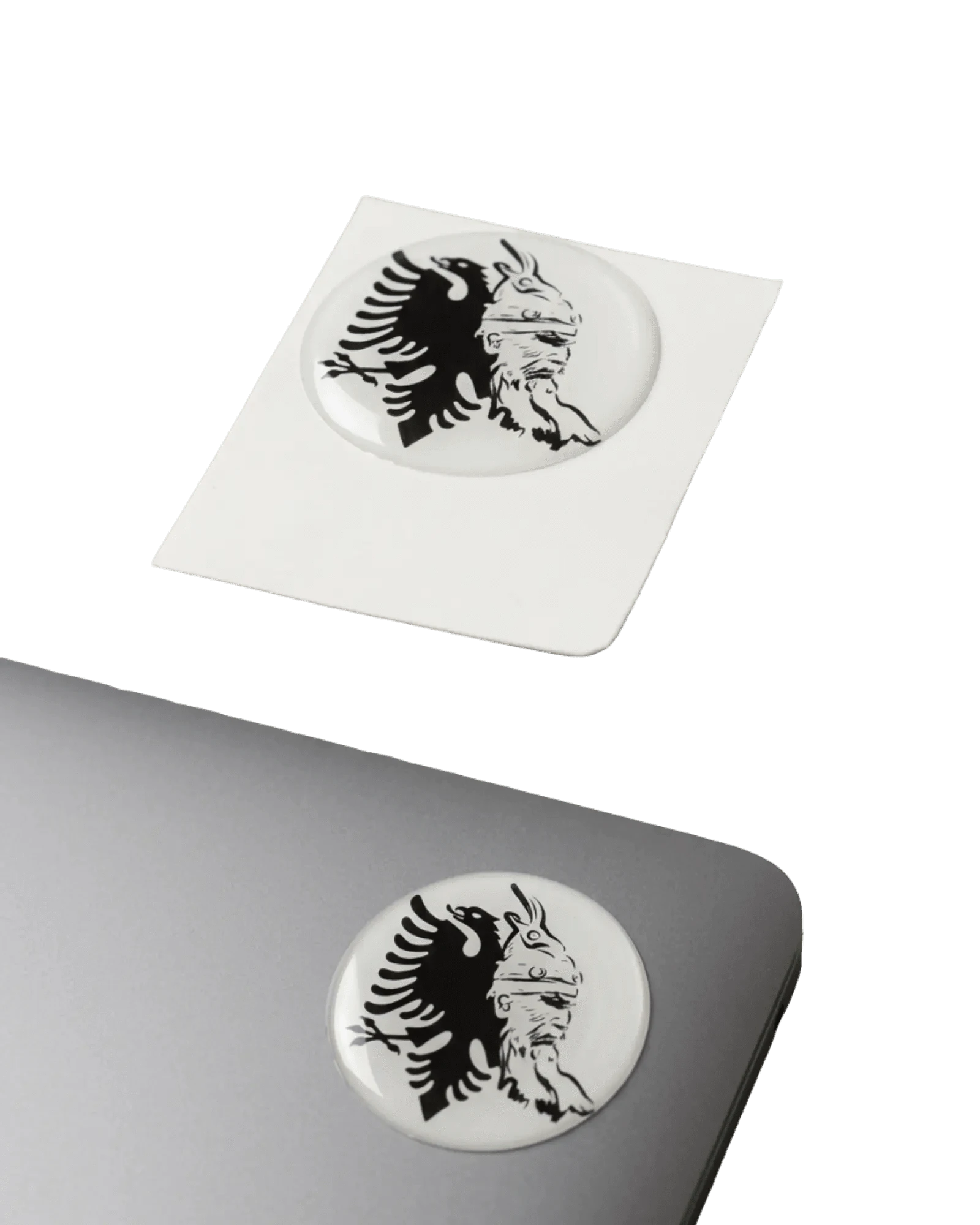 Albanischer Epoxy Sticker 33mm – Klebepad fuer Smartphone | Skenderbeu, Adler, UCK - Albanien Shop