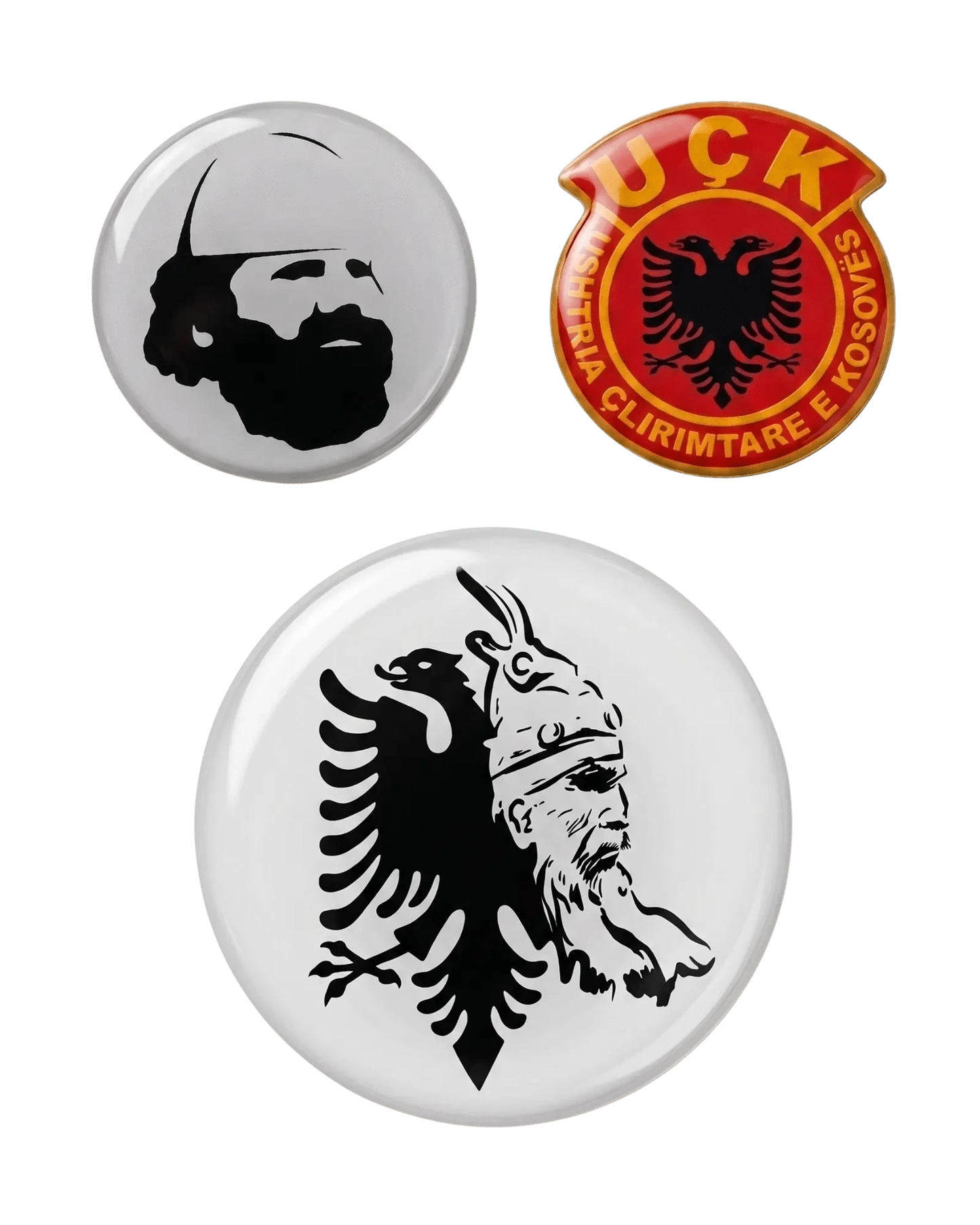 Albanischer Epoxy Sticker 33mm – Klebepad fuer Smartphone | Skenderbeu, Adler, UCK - Albanien Shop