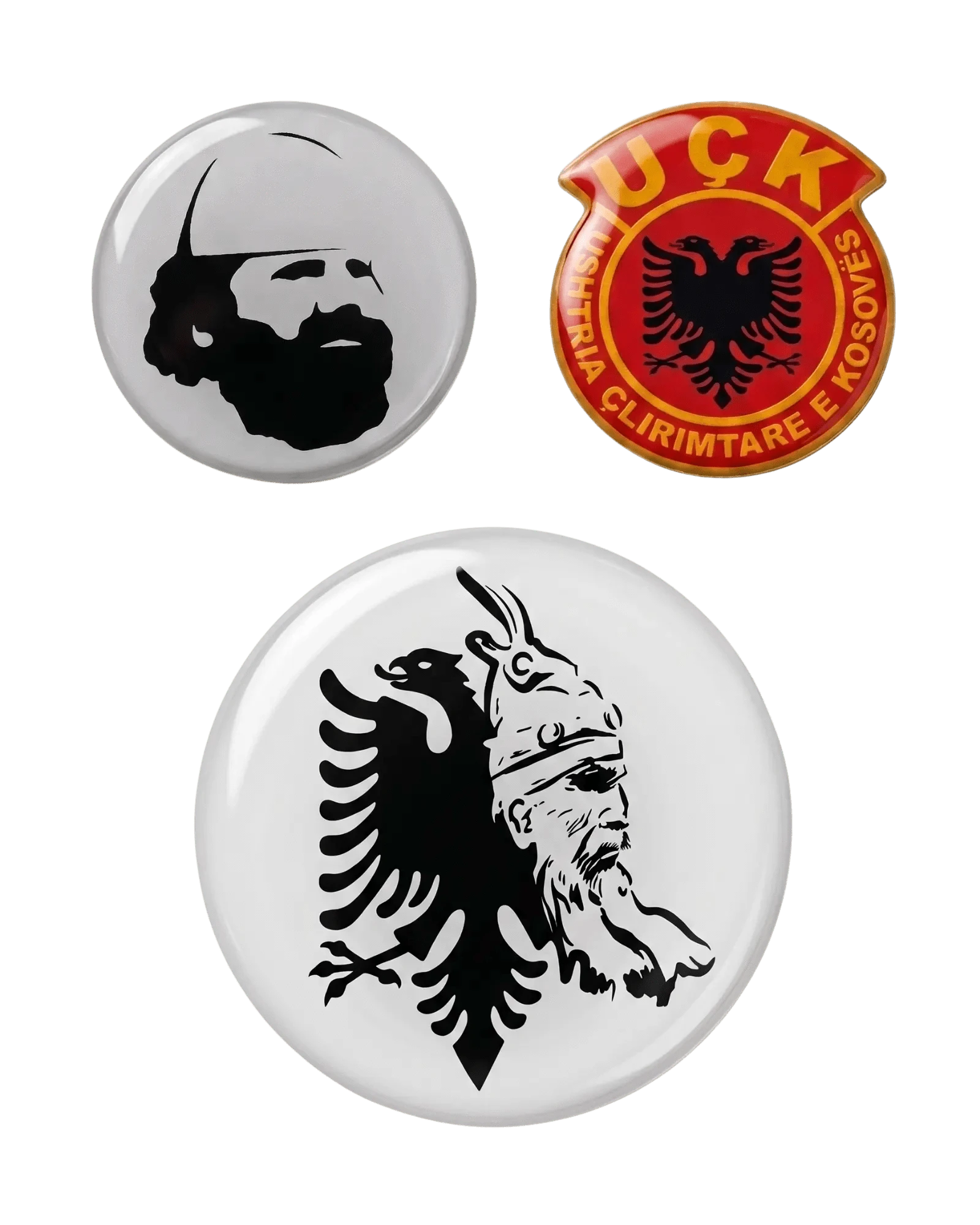 Albanischer Epoxy Sticker 33mm – Klebepad fuer Smartphone | Skenderbeu, Adler, UCK - Albanien Shop