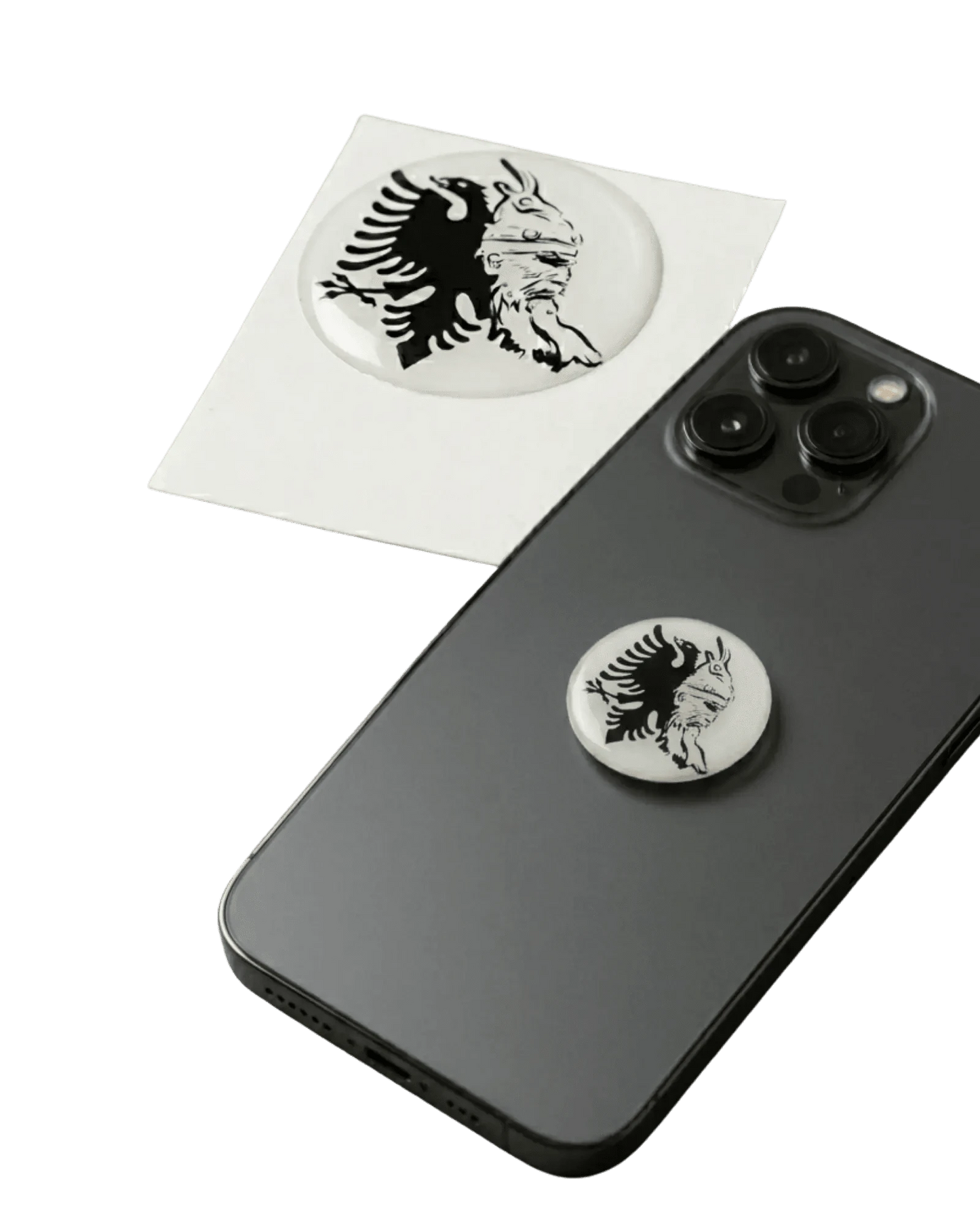Albanischer Epoxy Sticker 33mm – Klebepad fuer Smartphone | Skenderbeu, Adler, UCK - Albanien Shop