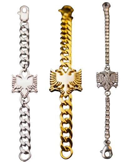 Albanisches Adler - Armband – Shqiponja | Gold, Silber & Kristall - Albanien Shop
