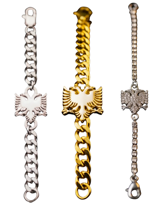Albanisches Adler - Armband – Shqiponja | Gold, Silber & Kristall - Albanien Shop