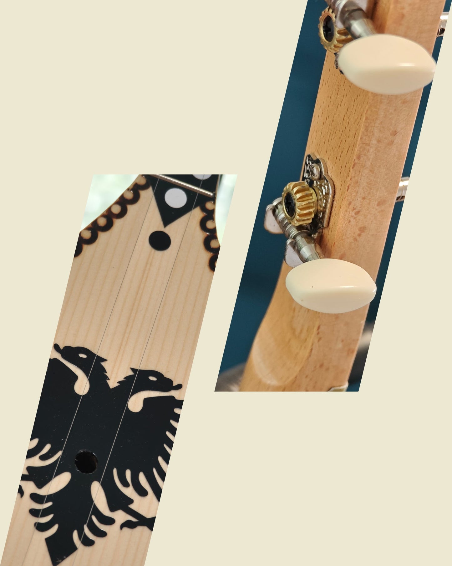 Handgefertigte Qifteli, perfekt für traditionelle Musik (L, ca. 93 cm) - Albanien Shop