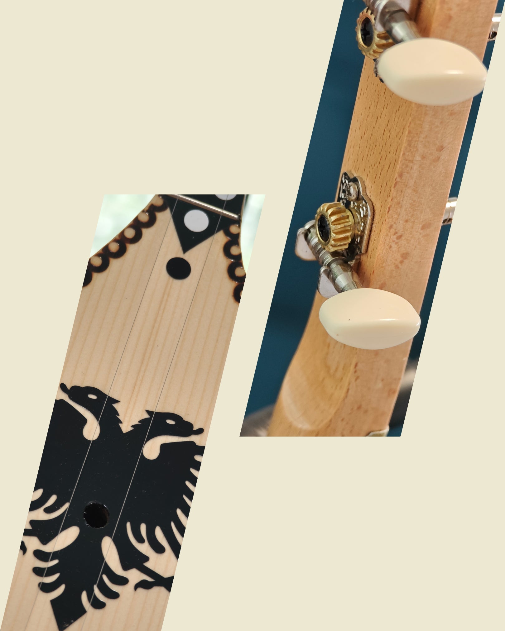 Handgefertigte Qifteli, perfekt für traditionelle Musik (L, ca. 93 cm) - Albanien Shop