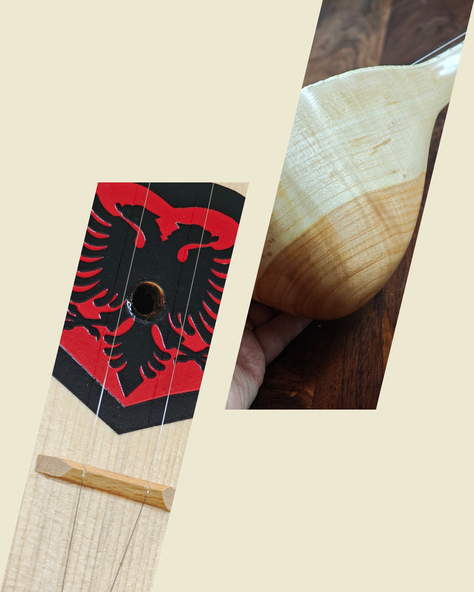 Handgefertigte Qifteli, perfekt für traditionelle Musik (M, ca. 80 cm) - Albanien Shop