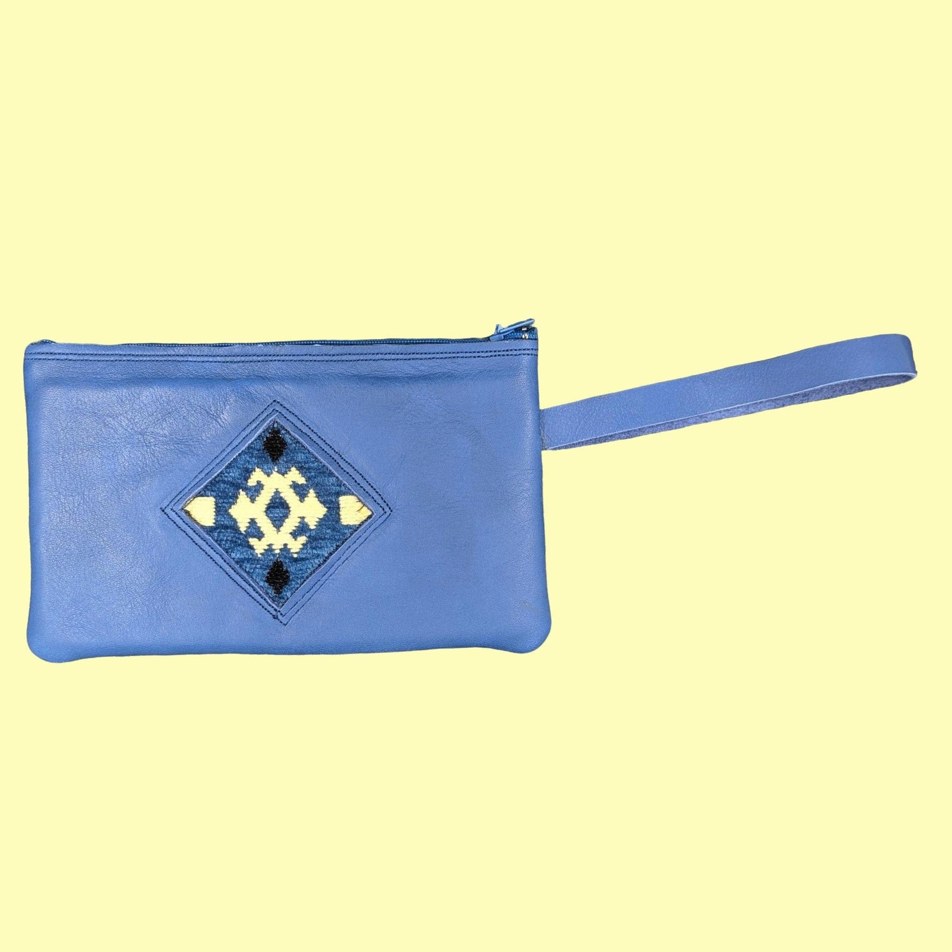 Handmade Geldbörse Blau (Muster: Beige, Schwarz + Blau) Handmade Geldbörse