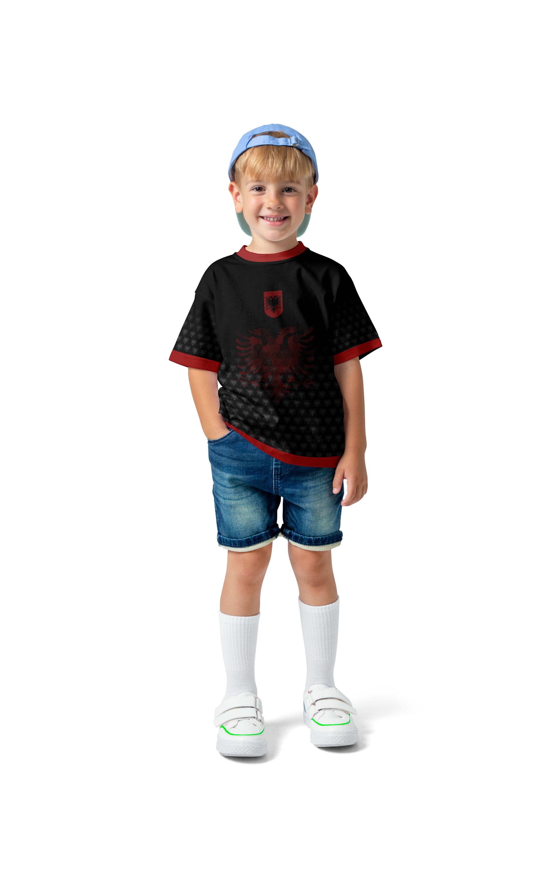 Illyrian Eagle T-Shirts Kinder Fantrikot Albanien "Shqiperi" 2024