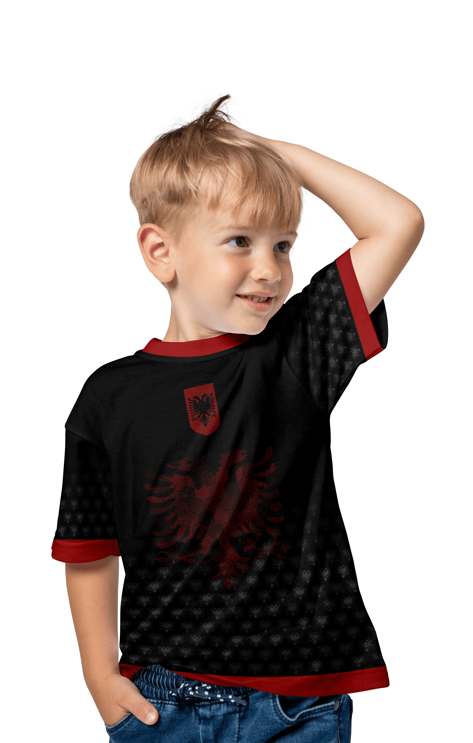 Illyrian Eagle T-Shirts Kinder Fantrikot Albanien "Shqiperi" 2024