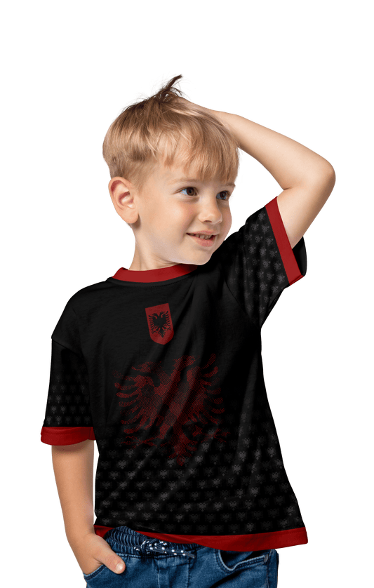 Illyrian Eagle T-Shirts Kinder Fantrikot Albanien "Shqiperi" 2024