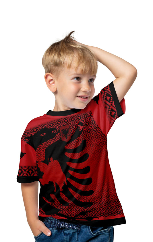 Illyrian Eagle T-Shirts Kinder Konzepttrikot "Skenderbeu" Albanien 2024