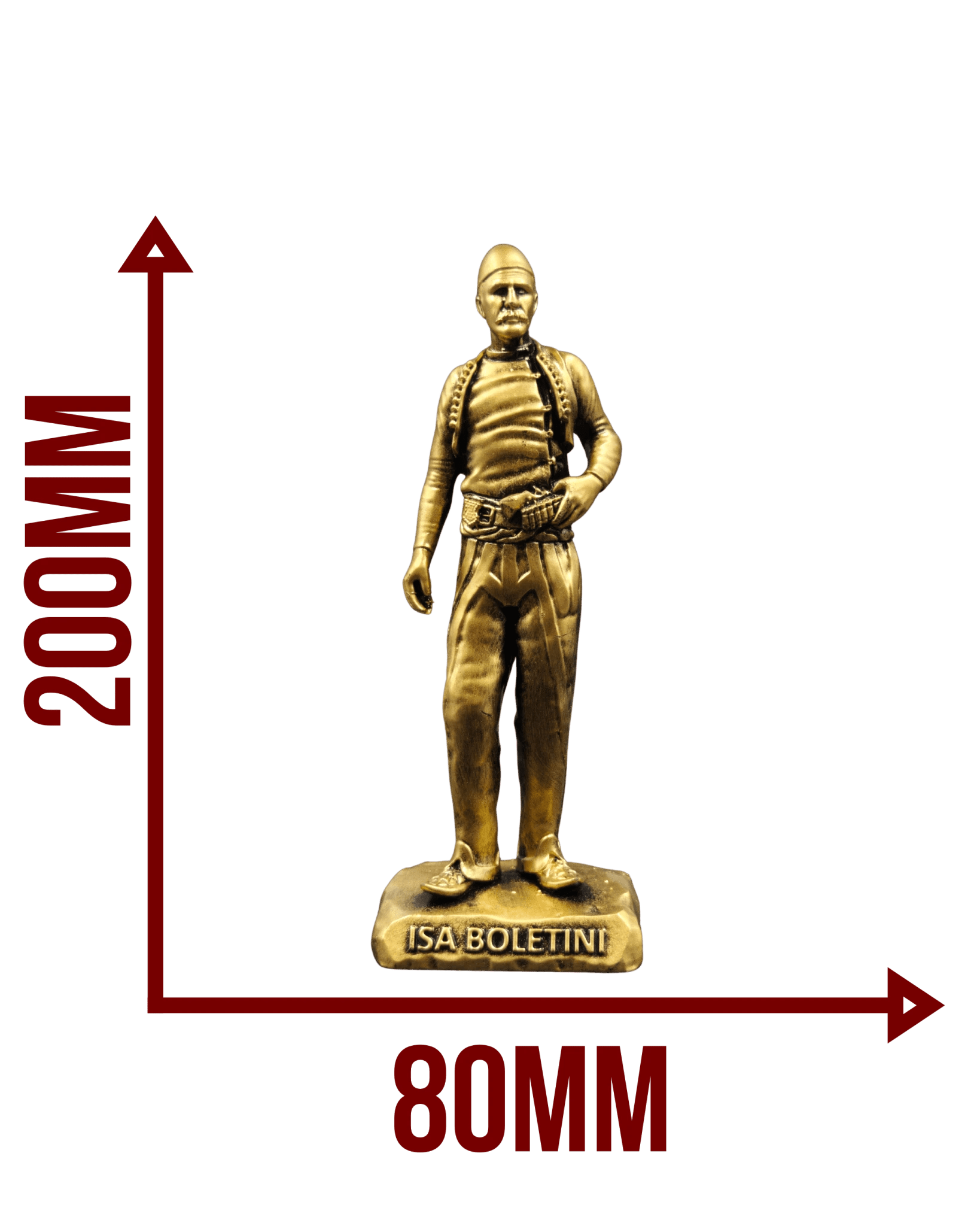 Isa Boletini Statue – Gold - Albanien Shop