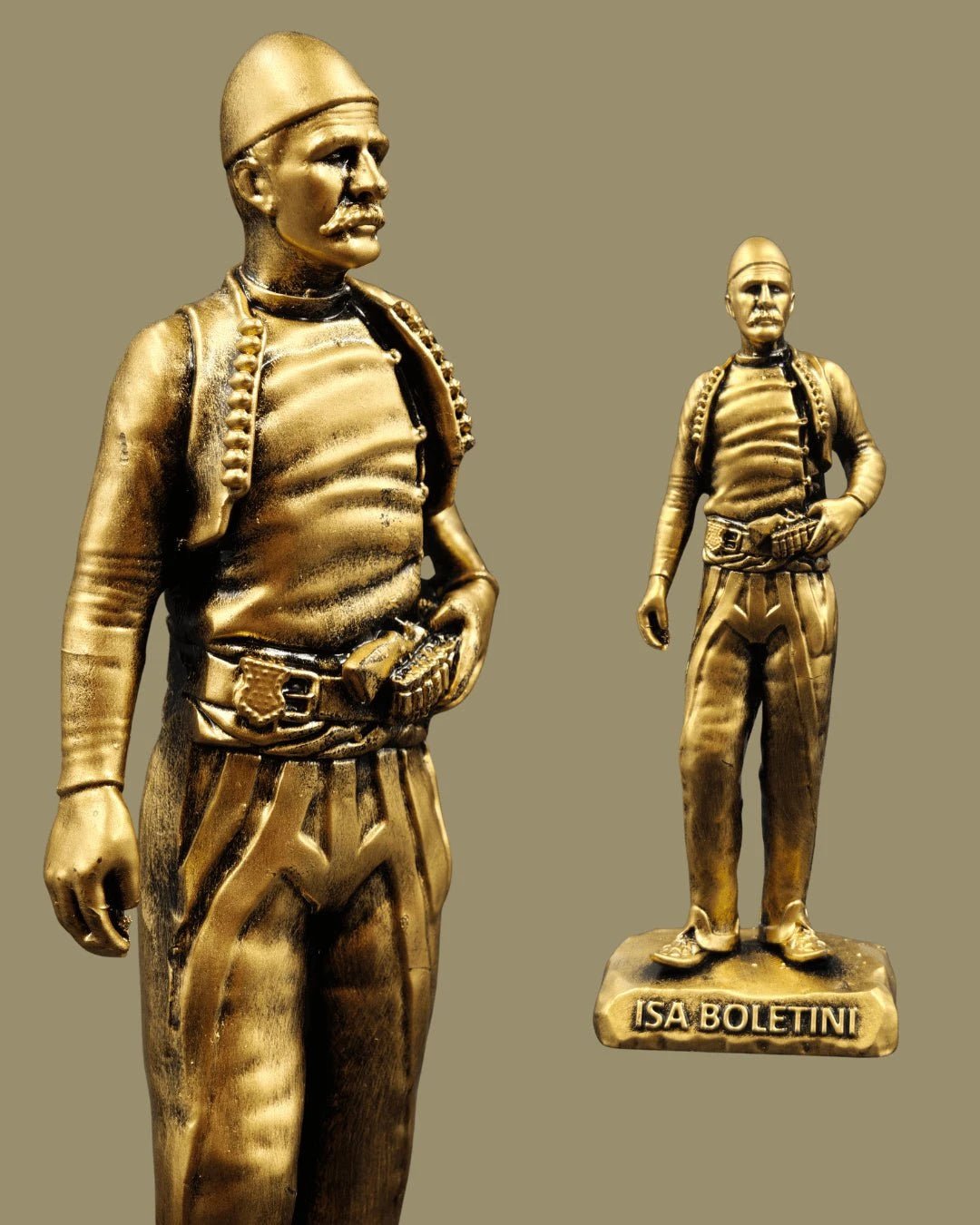 Isa Boletini Statue – Gold - Albanien Shop