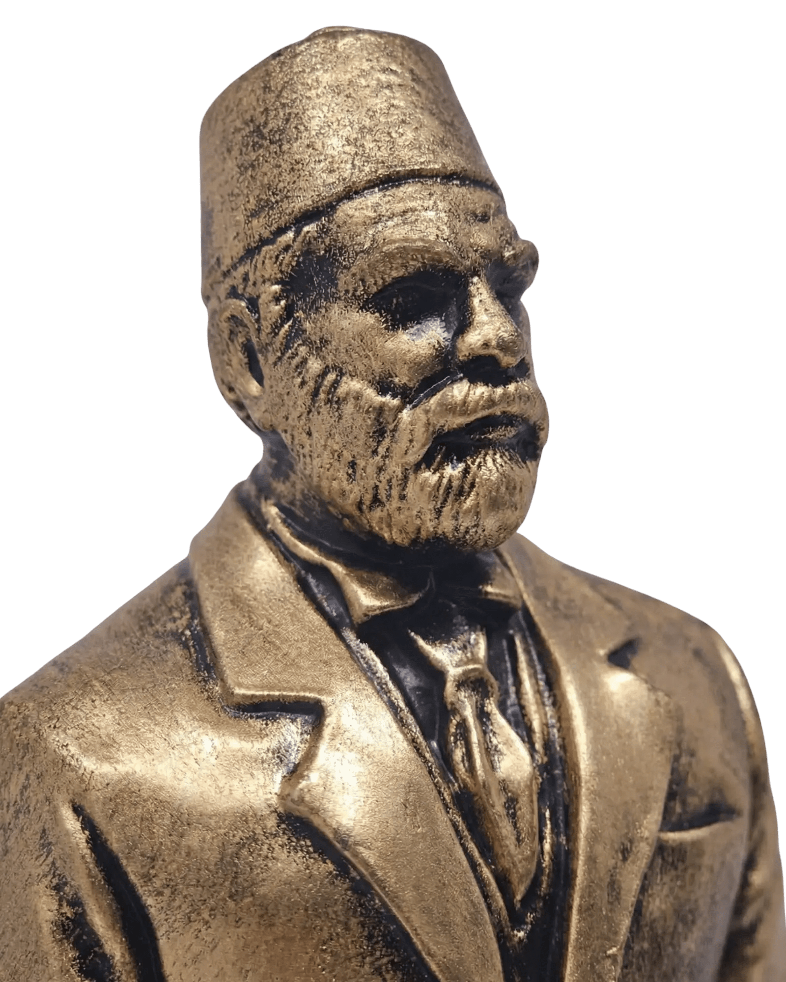 Ismail Qemali Statue Gold (24 cm) – Der Vater der Unabhängigkeit - Albanien Shop