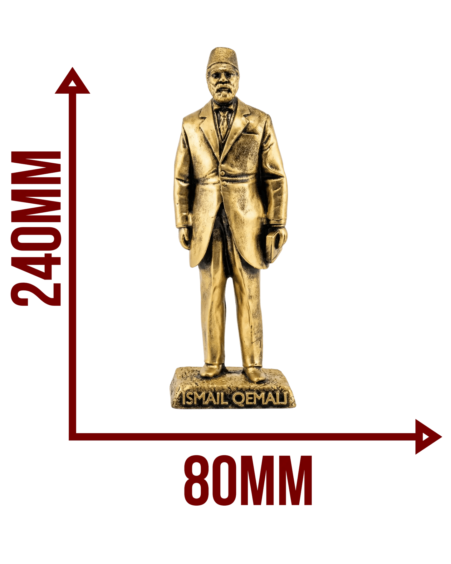 Ismail Qemali Statue Gold (24 cm) – Der Vater der Unabhängigkeit - Albanien Shop