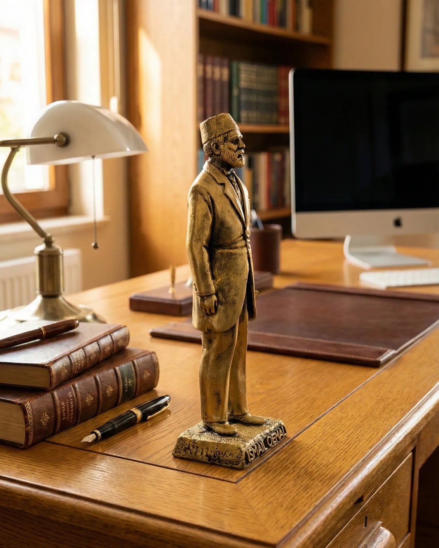 Ismail Qemali Statue Gold (24 cm) – Der Vater der Unabhängigkeit - Albanien Shop