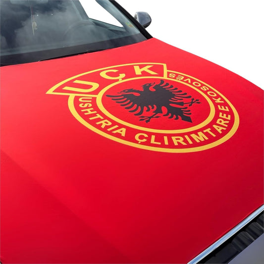 Made in Albania Flagge Motorhaubenflagge UÇK flexibler Stoff