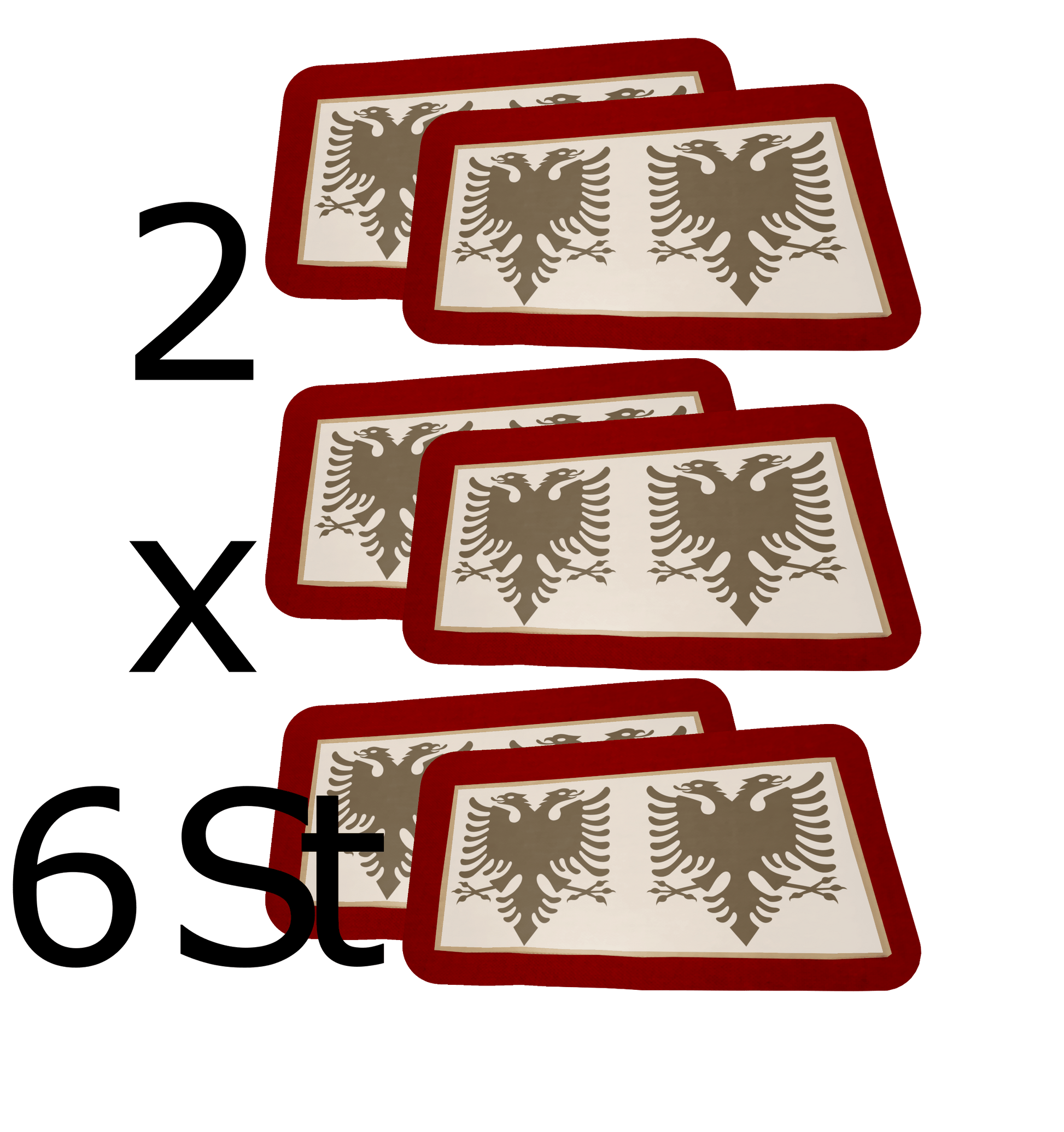 Made in Albania Tattoos 3x3cm 12 St. SCHWARZ Temporäres Wassertattoo Albanien (Verschiedene Größen verfügbar)