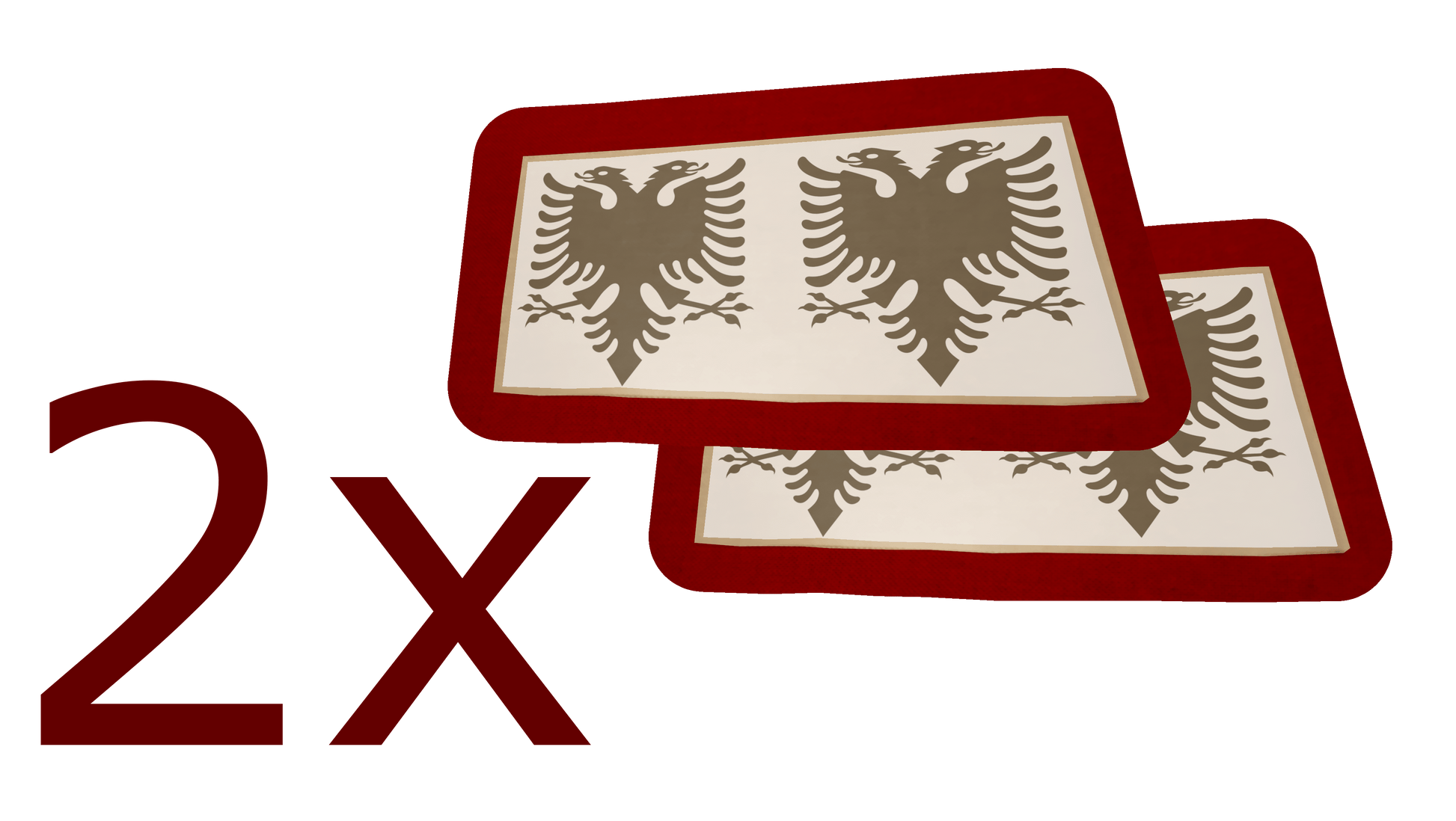 Made in Albania Tattoos 6x6cm 4 St. SCHWARZ Temporäres Wassertattoo Albanien (Verschiedene Größen verfügbar)