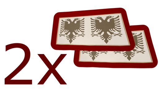 Made in Albania Tattoos 6x6cm 4 St. SCHWARZ Temporäres Wassertattoo Albanien (Verschiedene Größen verfügbar)