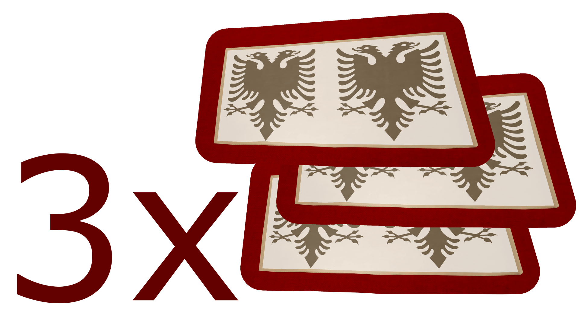 Made in Albania Tattoos 6x6cm 6 St. SCHWARZ Temporäres Wassertattoo Albanien (Verschiedene Größen verfügbar)