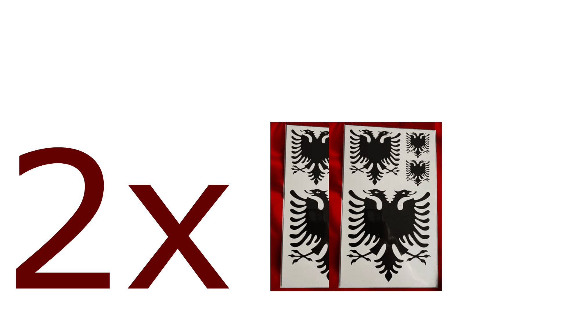 Made in Albania Tattoos Kombopack M (2x) SCHWARZ Temporäres Wassertattoo Albanien (Verschiedene Größen verfügbar)