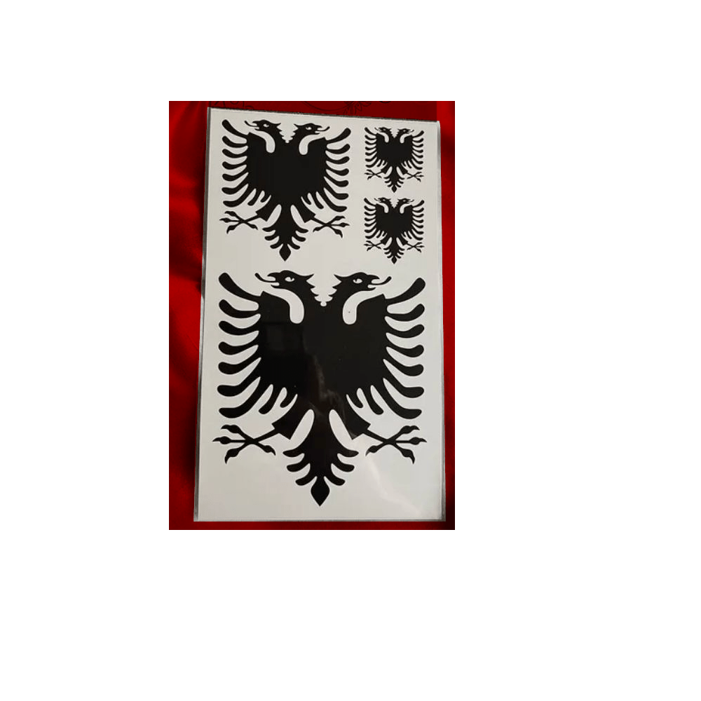 Made in Albania Tattoos SCHWARZ Temporäres Wassertattoo Albanien (Verschiedene Größen verfügbar)