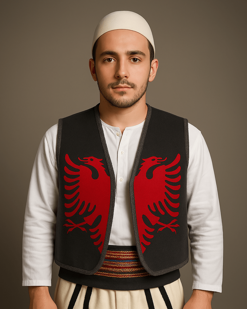 Made in Albania Weste Traditionelle Weste Doppelkopfadler Schwarz Rot One Size