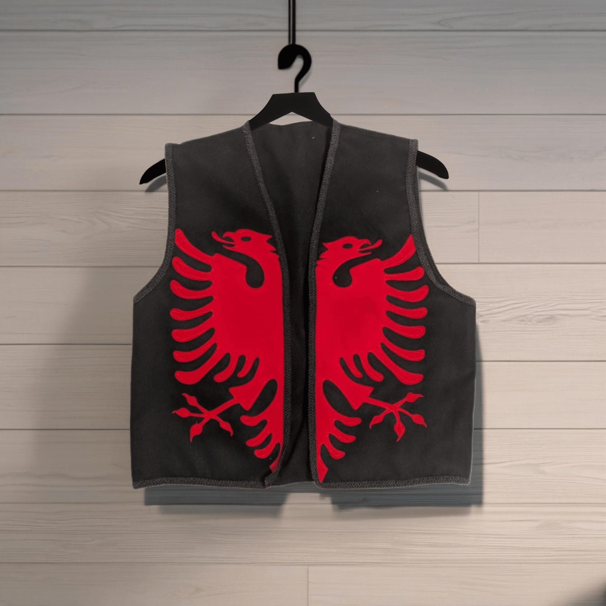 Made in Albania Weste Traditionelle Weste Doppelkopfadler Schwarz Rot One Size