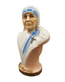 Mutter Teresa Büste in Blau Weiß